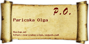 Paricska Olga névjegykártya
